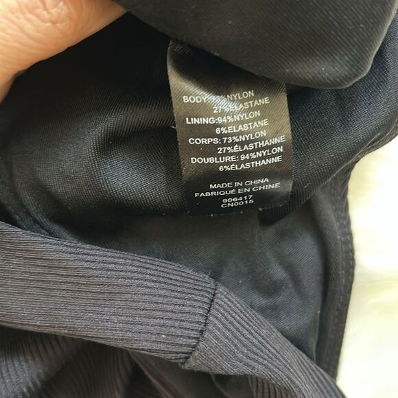 House of Harlow 1960 Black Ribbed Bodysuit Size Medium - Picture 5 of 5